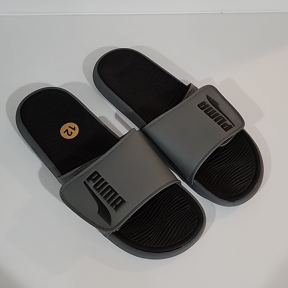 PUMA Men's Gray Slide Sandals Never Worn